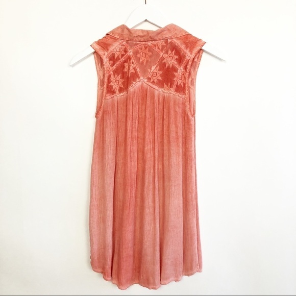 Free People Coral Henley Tunic Tank Top Size Small - Picture 7 of 13